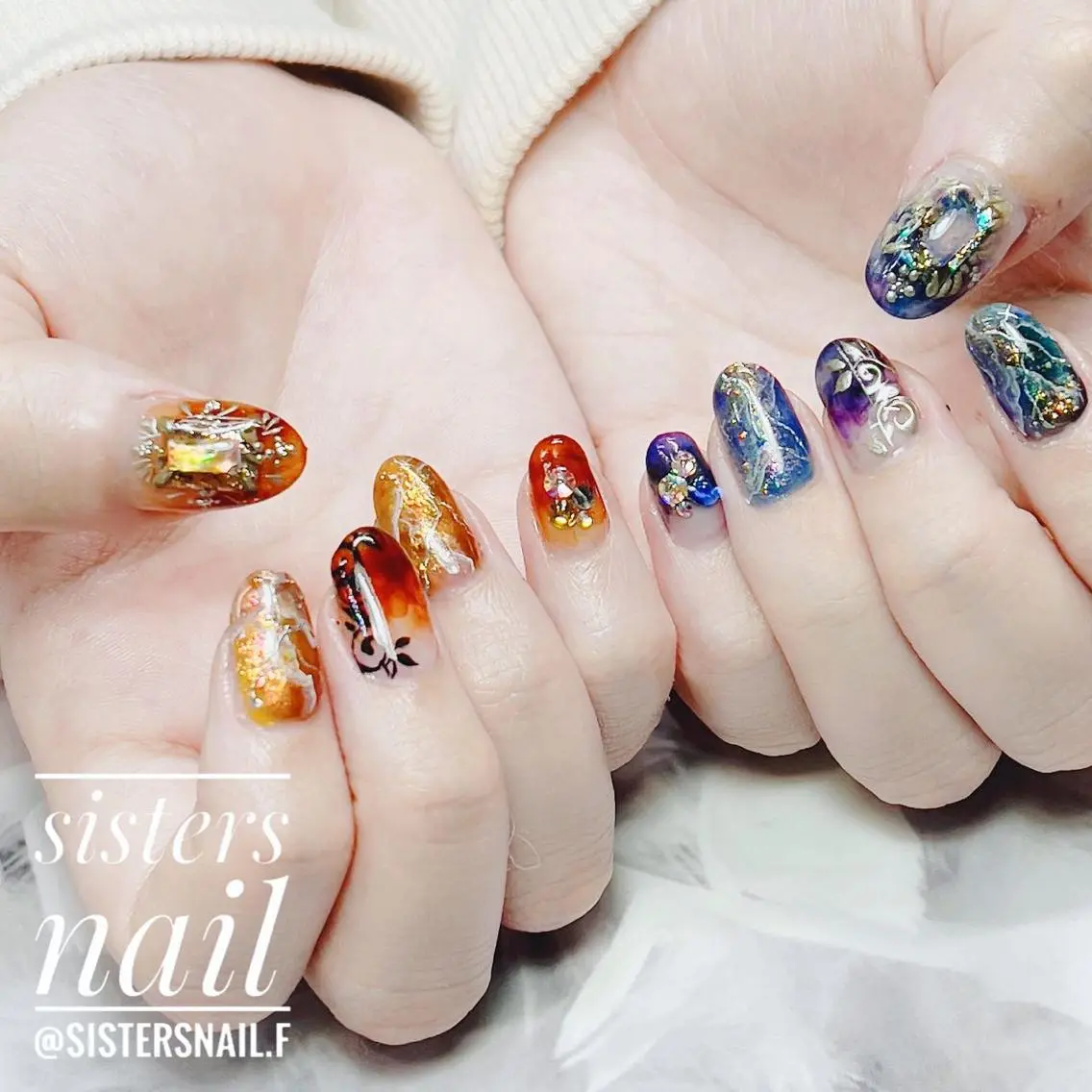 ネイル アートネイル 冬ネイル sisters nail.fのネイルデザイン