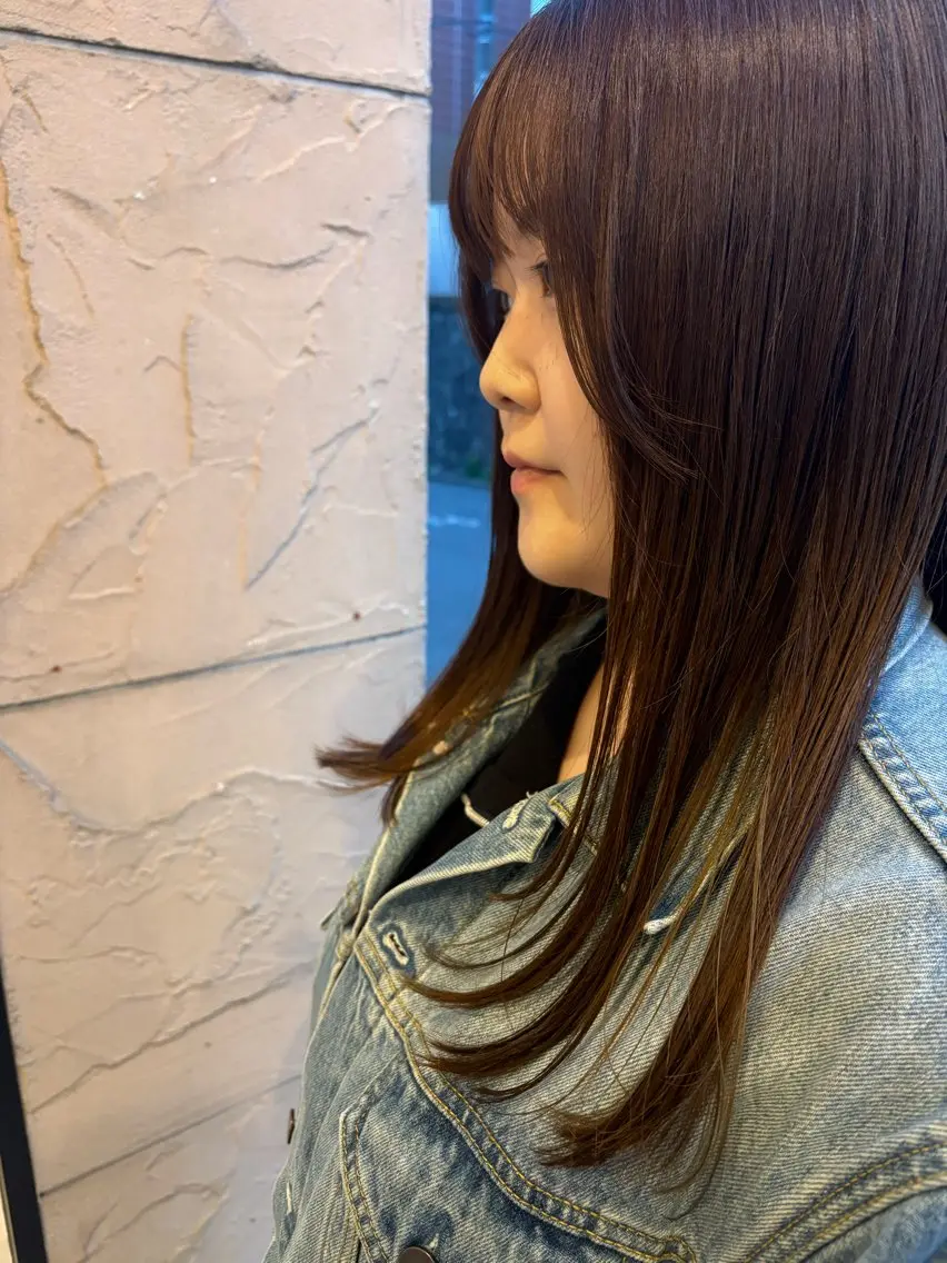 ロング 顔まわりレイヤー 顔周りカット レイヤーカット カット 田村優 能見台のヘアスタイル