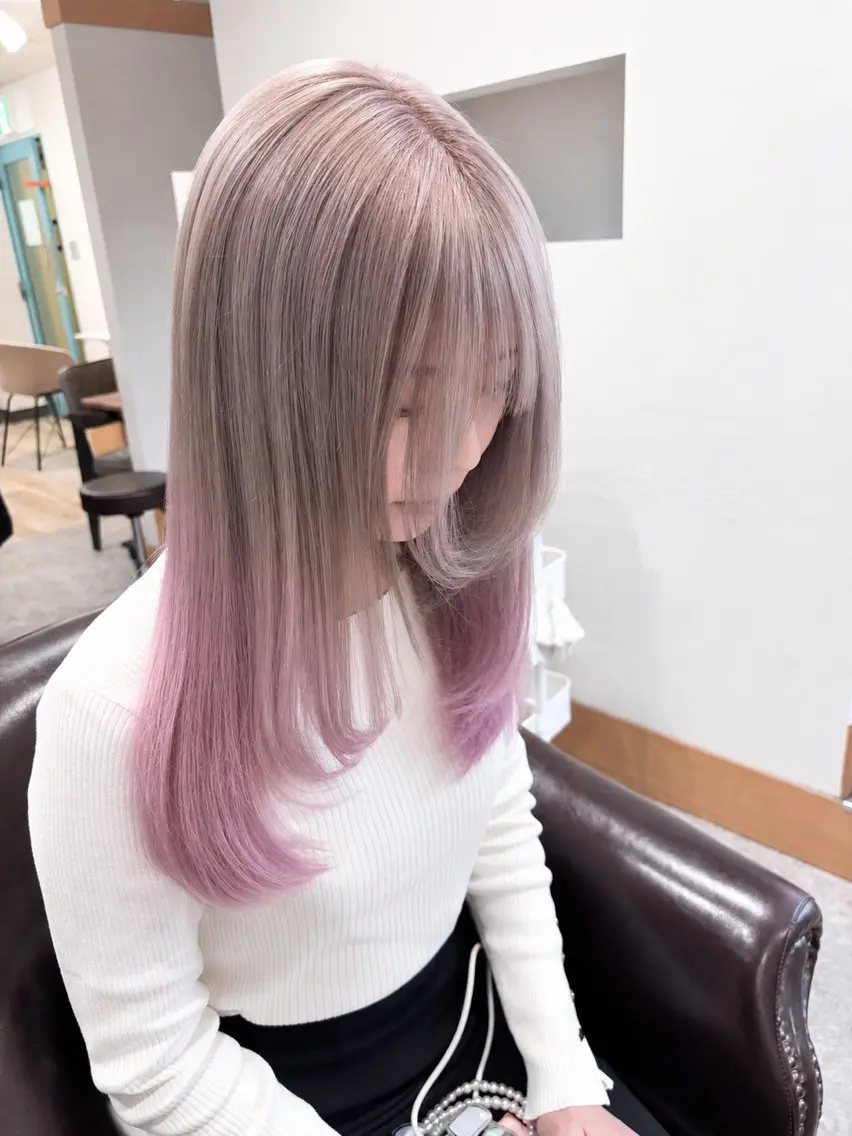 ロング カラー ヘアカラー トリートメント ヘッドスパ ハイトーン/ブリーチ 🦋森山陽向/大宮のヘアスタイル