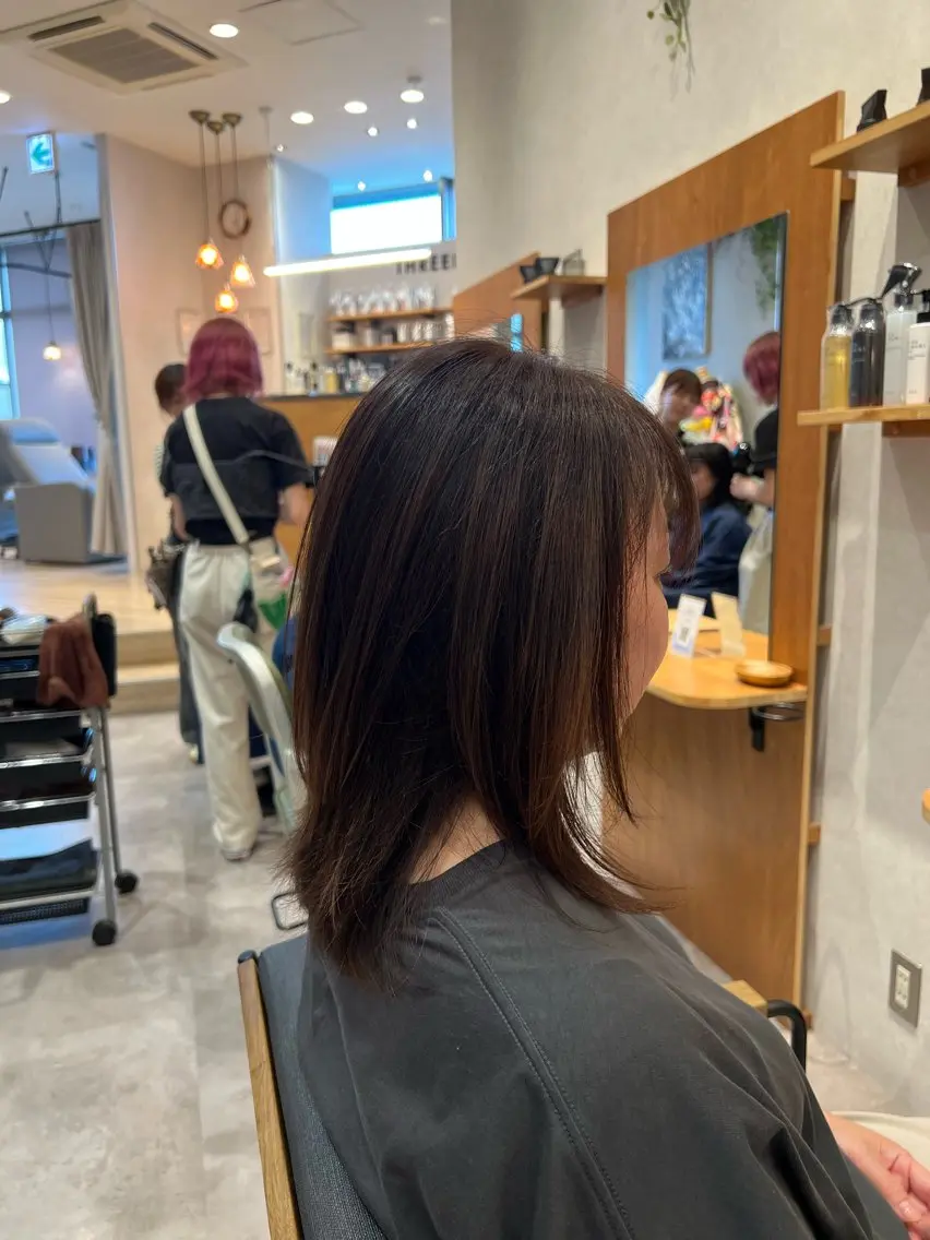 ミディアム カラー ヘアカラー ナチュラルカラー√ そーた√蒲生四丁目のヘアスタイル
