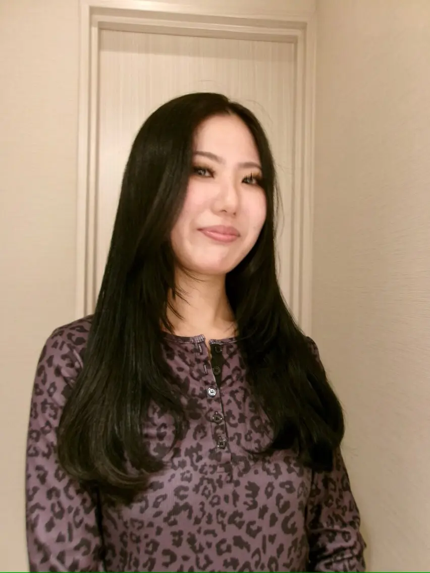 ロング カラー ヘアアレンジ タイトボブ個性派カラ ーAKANEのヘアスタイル