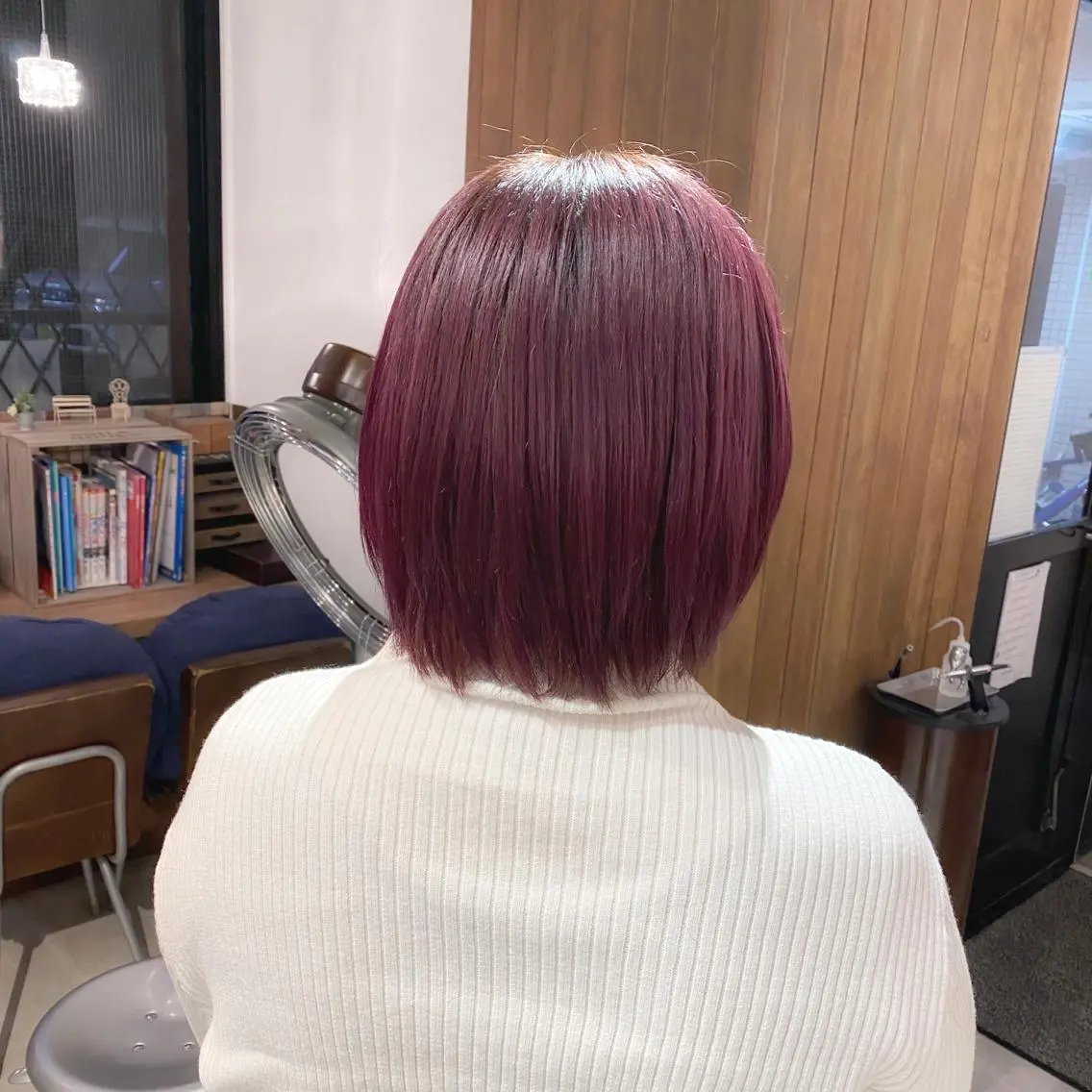 ショート カラー ピンクカラー ピンクパープル パープルカラー ボブ 顔周りカット 髪質改善特化 安東駿介のヘアスタイル