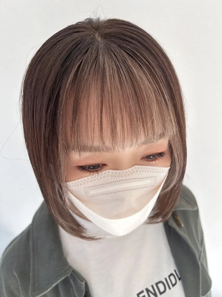 ミディアム 似合わせカット 縮毛矯正 キッズヘアー ルッツのヘアスタイル