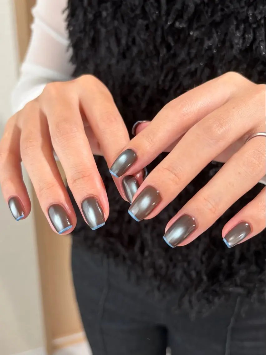 ネイル ブルー マグネットネイル lou nailのネイルデザイン