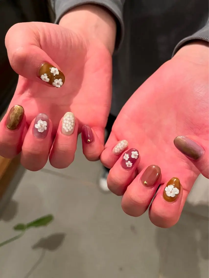 ネイル フラワーネイル ニュアンスネイル K Aのネイルデザイン