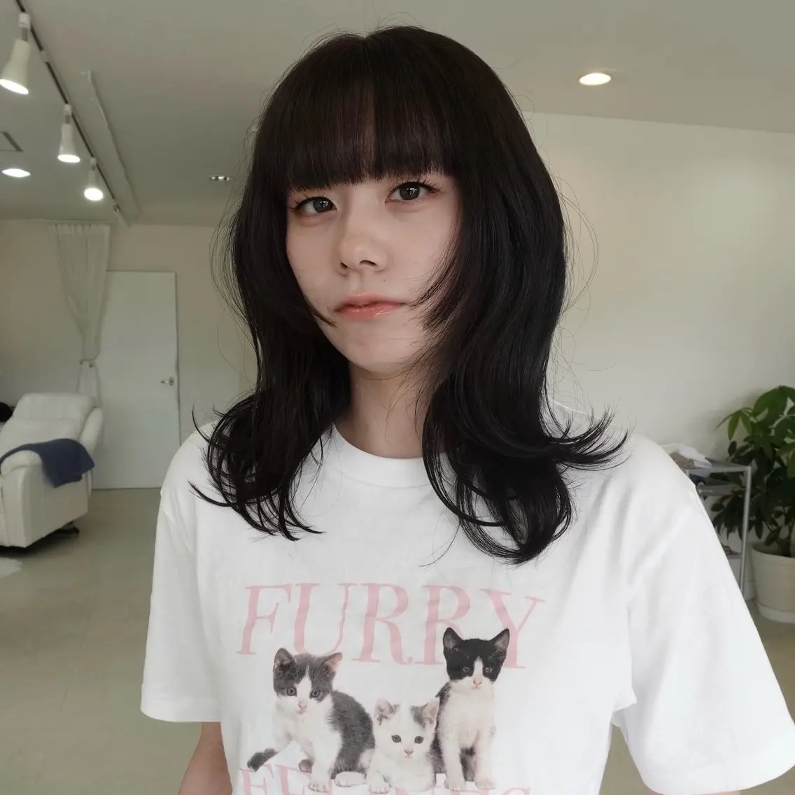 ミディアム 顔周りカット レイヤーカット カット ヘアカラー ハッシュカット・ハイ レイヤー/kanonのヘアスタイル
