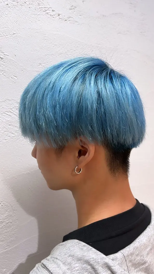 ショート カラー メンズ ブルーカラー カット ヘアカラー 🔥ダブルカラー特化 🔥相原彰太のヘアスタイル