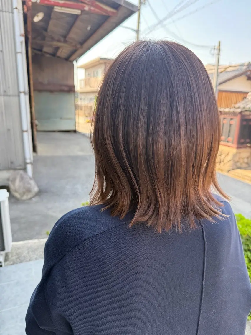 ミディアム ボブ 髪質改善⚡️カラー 🍀武久 誠🍀のヘアスタイル
