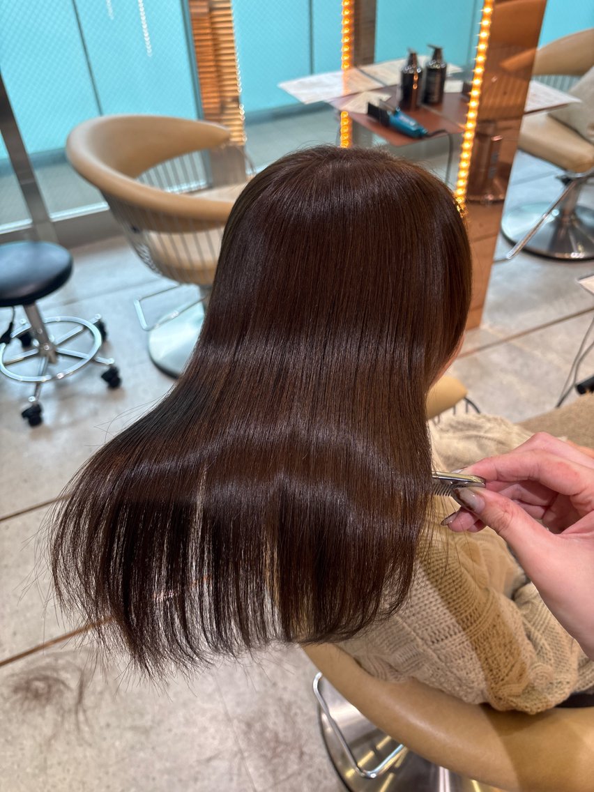 セミロング カラー ベージュカラー ブラウンカラー 透明感カラー マロンブラウン オリーブベージュ カット ヘアカラー 縮毛矯正 トリートメント 顔周りカット/透明感 カラー/ゆう🤎のヘアスタイル