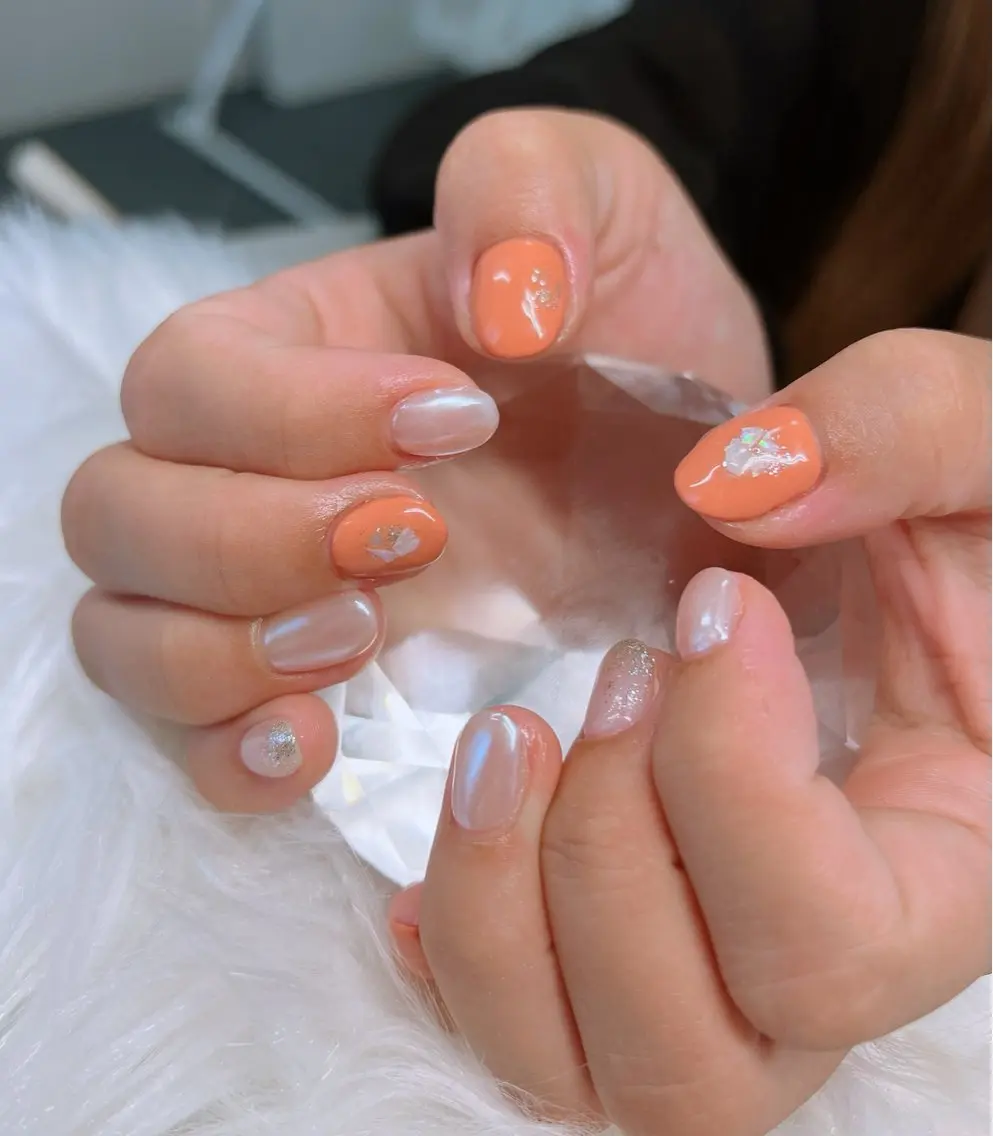 ネイル フットネイル フレンチネイル 韓国ネイル ロングネイル マグネットネイル Lee _nailのネイルデザイン
