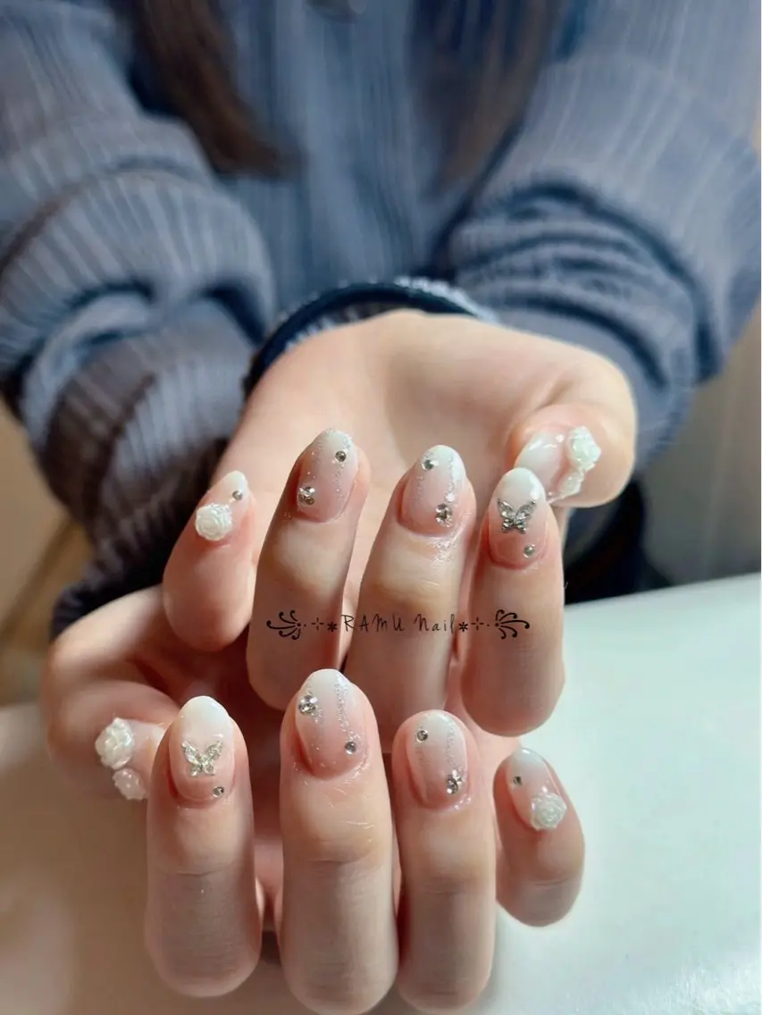 ネイル キラキラネイル マグネットネイル ミラーネイル ピンク 春ネイル ハンドネイル RAMU Nail 恵比寿店のネイルデザイン