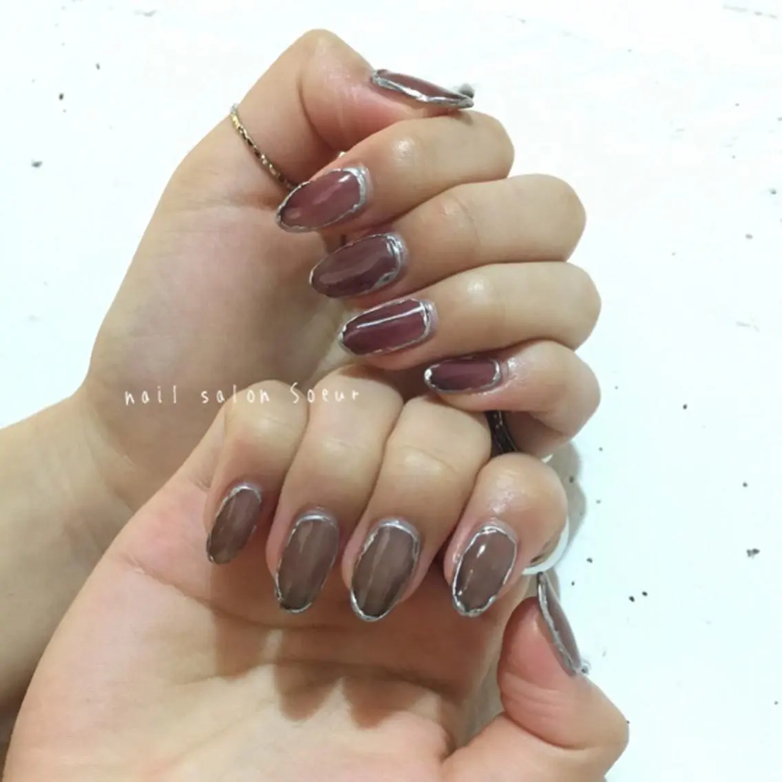 ネイル アートネイル 長さ出し ジェルネイル マットネイル ミラーネイル ハンドネイル nail salon Soeurのネイルデザイン
