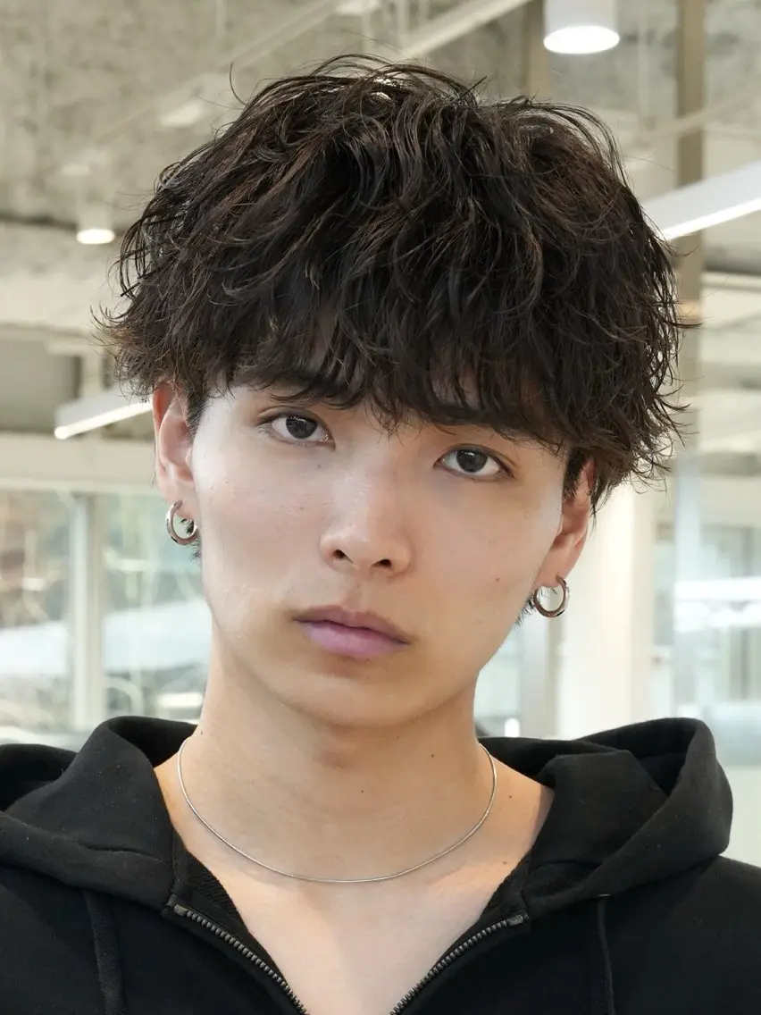 パーマ メンズ カット パーマ fifth park 六反穂 龍介のヘアスタイル