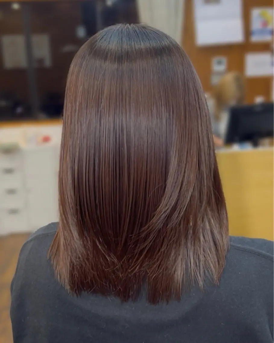 ミディアム 縮毛矯正 m yuunaのヘアスタイル