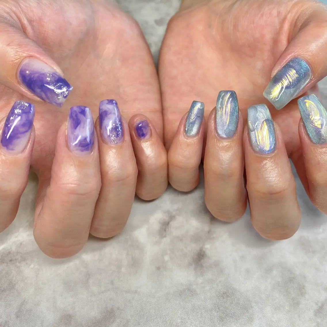 ネイル マグネットネイル ニュアンスネイル Loca.nails Kasumiのネイルデザイン