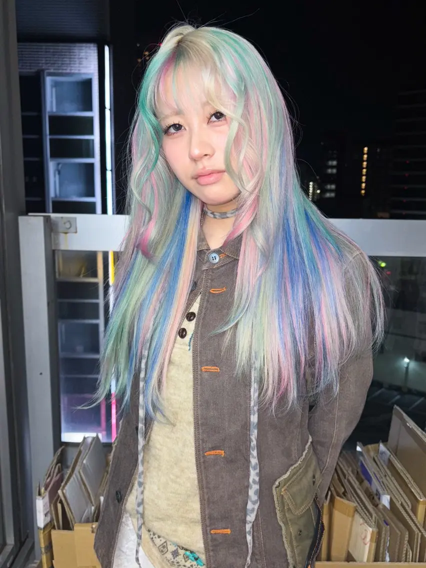 ロング カラー ヘアカラー デザインカラー /rioのヘアスタイル