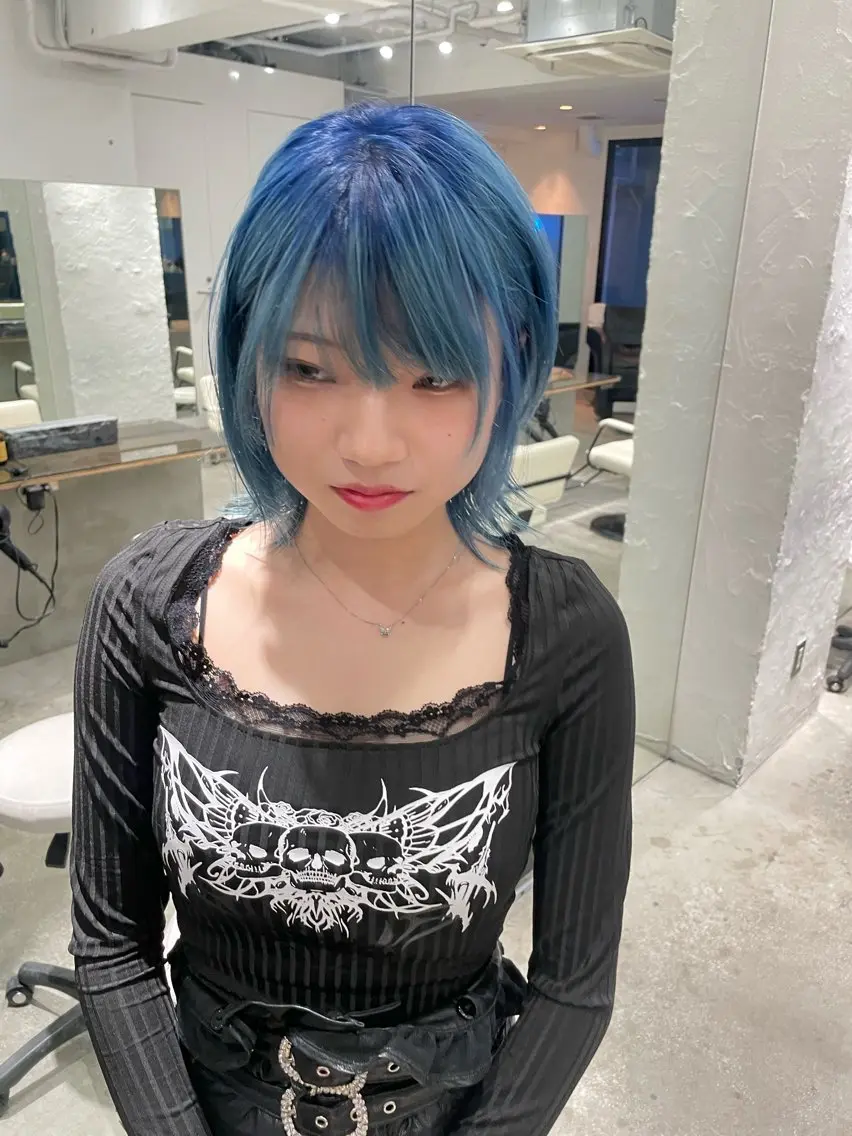 ミディアム カラー ミディアムパーマ バレイヤージュ ブリーチ ケアブリーチ デザインカラー ヘアカラー トリートメント スパイラルパーマ 🌐hina⭐️のヘアスタイル