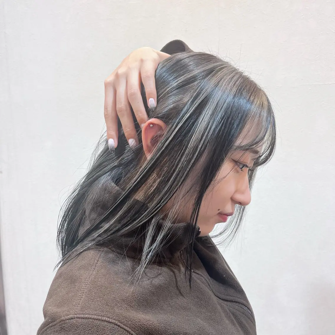 ミディアム ハイライト 韓国風ヘア カット ヘアカラー トリートメント 西 沙菜/ツヤ髪/ 透明感カラー🥣🎀のヘアスタイル