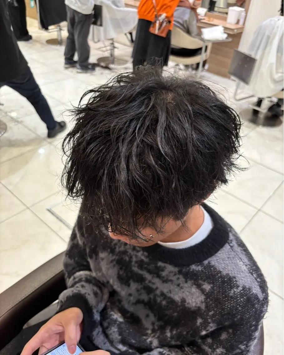 パーマ メンズ カット パーマ 🫧韓国レイヤー🫧 山本 侑平のヘアスタイル