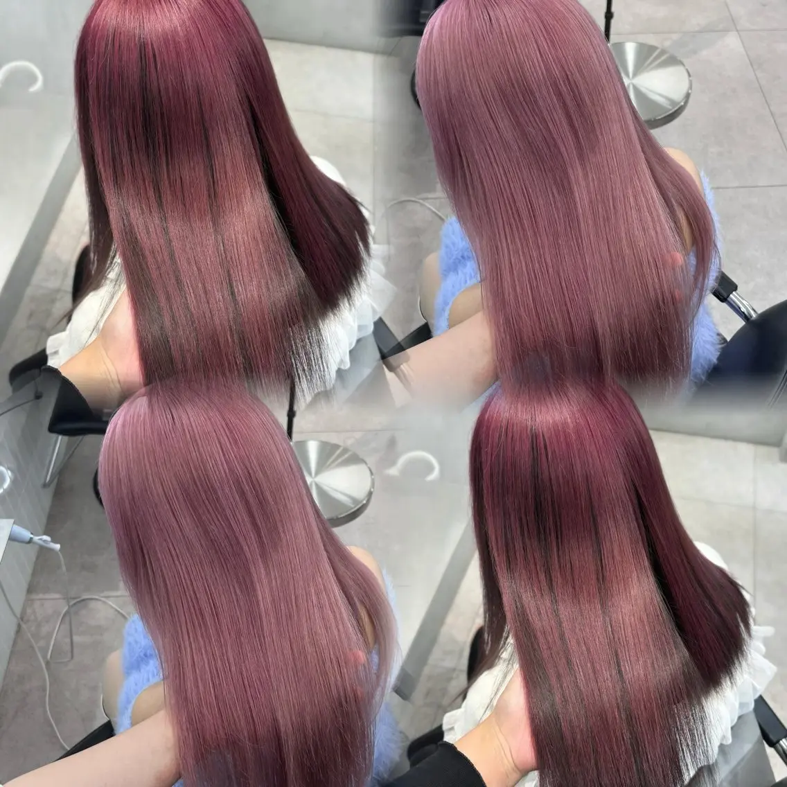 ロング ヘアカラー ハイトーン デザインカラーのヘアスタイル