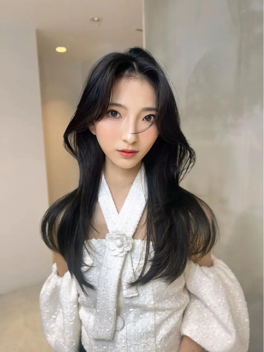 ロング カット ヘアカラー トリートメント 海野翔吾🇨🇳 ワンホンレイヤーのヘアスタイル