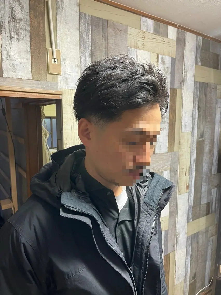 ショート メンズ かきあげバング メンズ特化型/永井 友貴のヘアスタイル