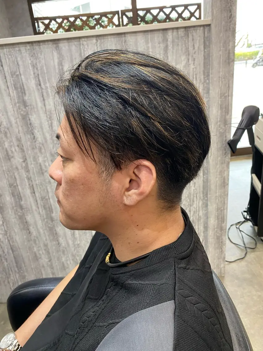 ショート メンズ メンズブリーチ メンズハイライト メンズメッシュ ハイライト カット ヘアカラー 福澤玲央/博多/千代 /メンズカットのヘアスタイル