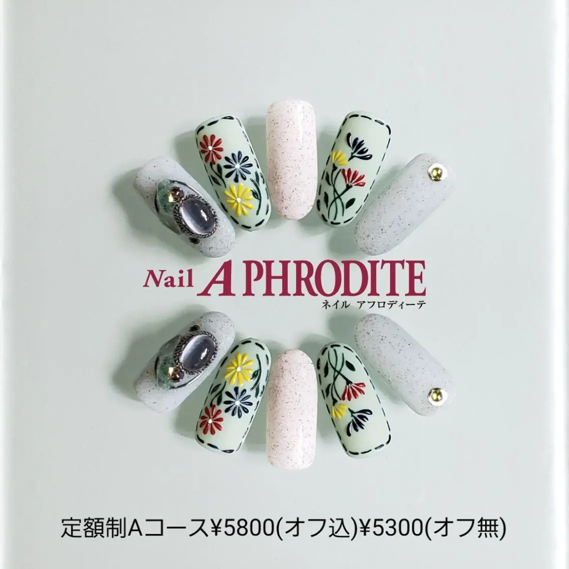 ネイル アートネイル ジェルネイル 持ち込み ソフトジェル ハンドネイル Nail Aphroditeのネイルデザイン