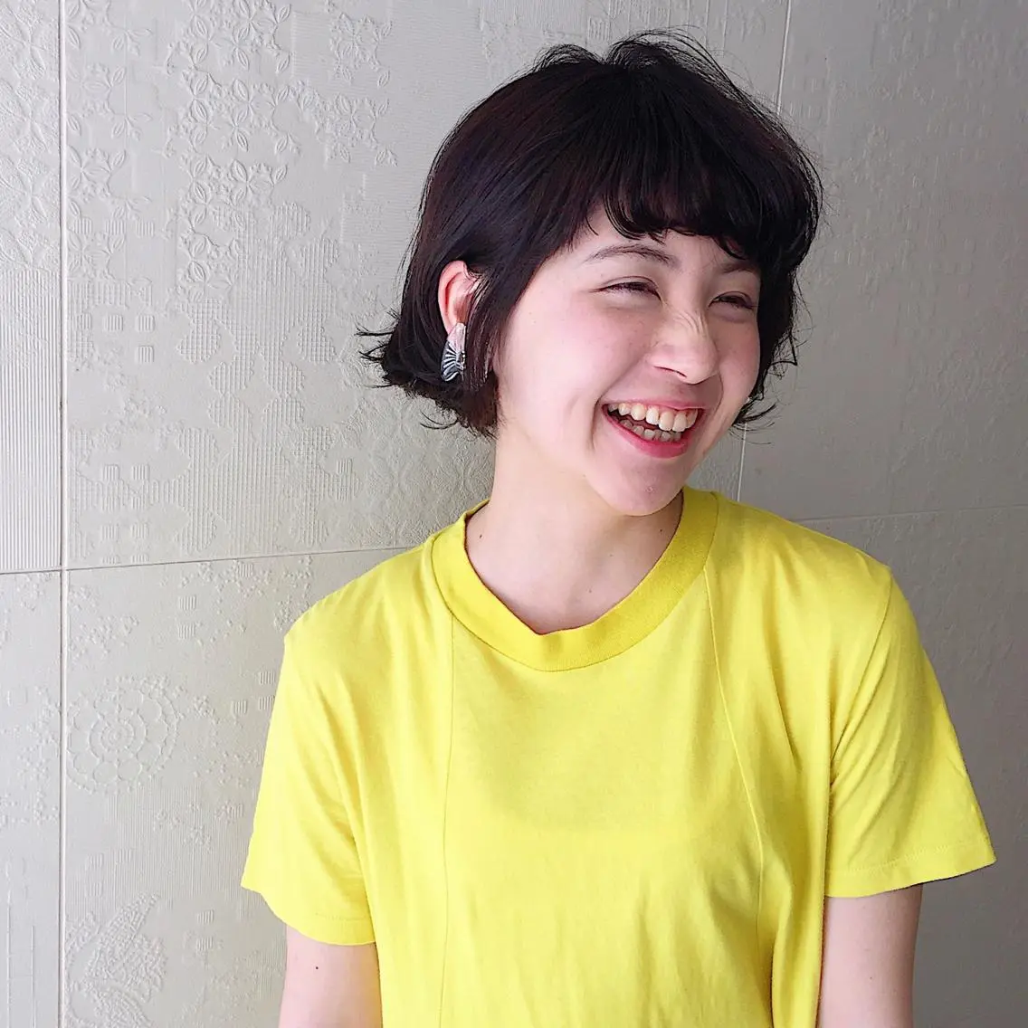 ショート カラー パーマ 長井 美佳のヘアスタイル