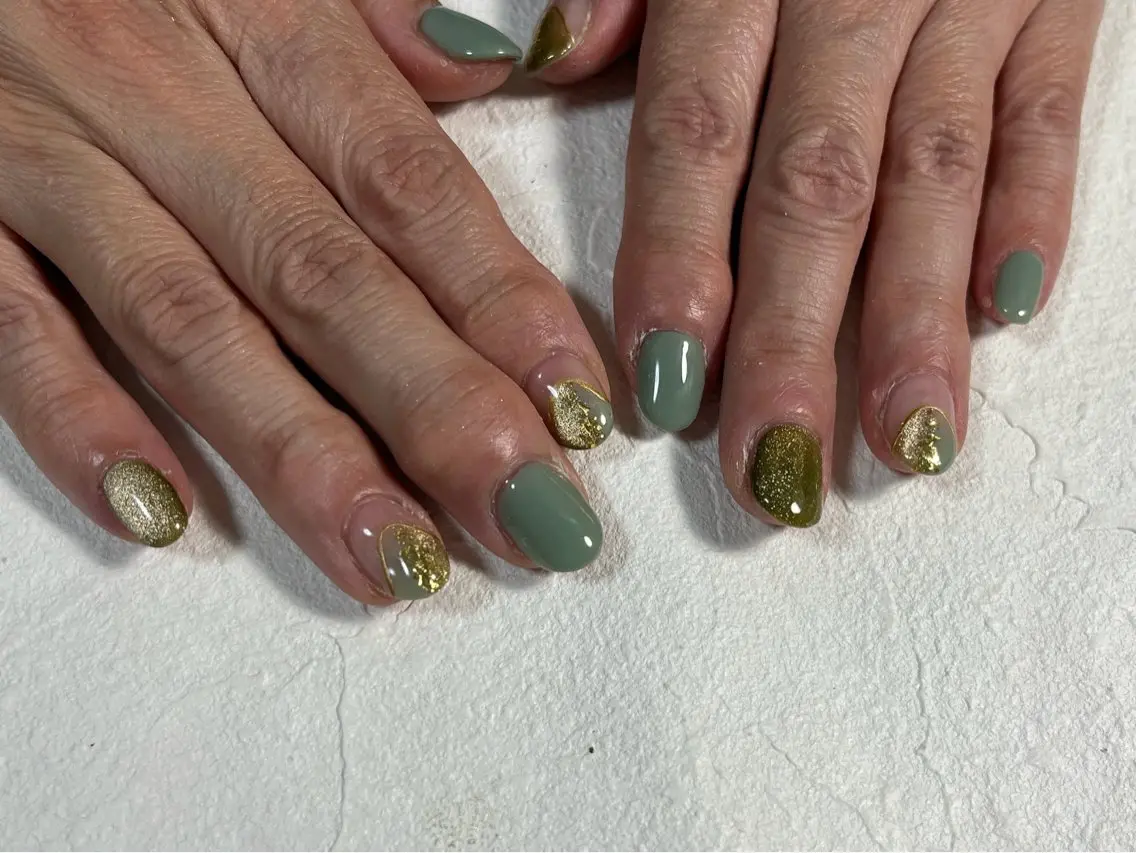 ネイル オーロラネイル フットネイル フレンチネイル ジェルネイル 韓国ネイル ハンドネイル kiki nail たまプラーザのネイルデザイン