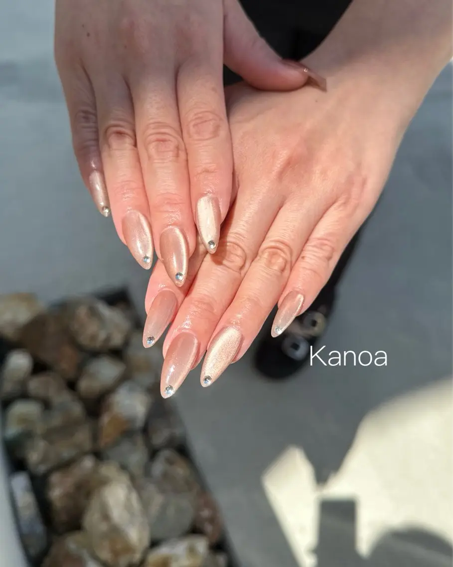 ネイル マグネットネイル シンプルネイル ハンドネイル megu_ kanoanailのネイルデザイン