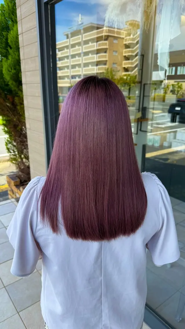 ロング カラー ラベンダーカラー ラベンダーピンク ピンクカラー 池上 周児のヘアスタイル