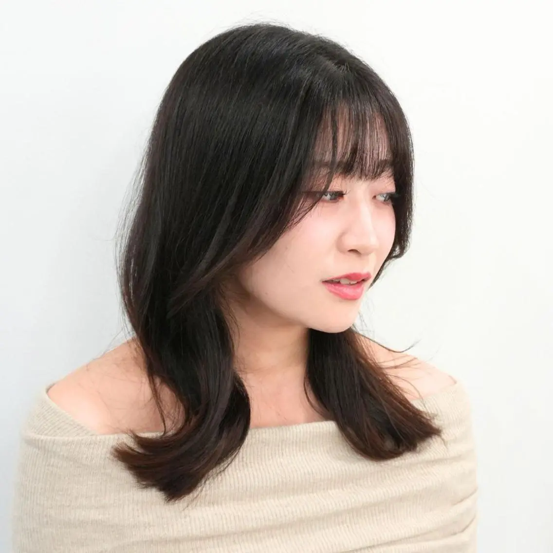 セミロング カラー 黒髪 ブラウンカラー ダークブラウン Endearing 銀座/レイヤーカットのヘアスタイル