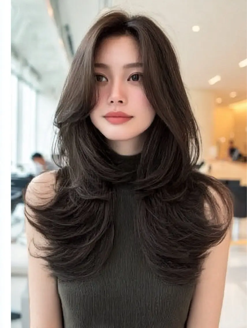 ロング カラー ヘアカラー 🍒モテ暖色カラー × うる艶✧ ゆなのヘアスタイル