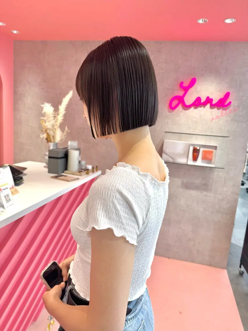 ショート カラー カット ヘアカラー 縮毛矯正 トリートメント 莉乃/縮毛矯正/髪質 改善/艶カラーのヘアスタイル