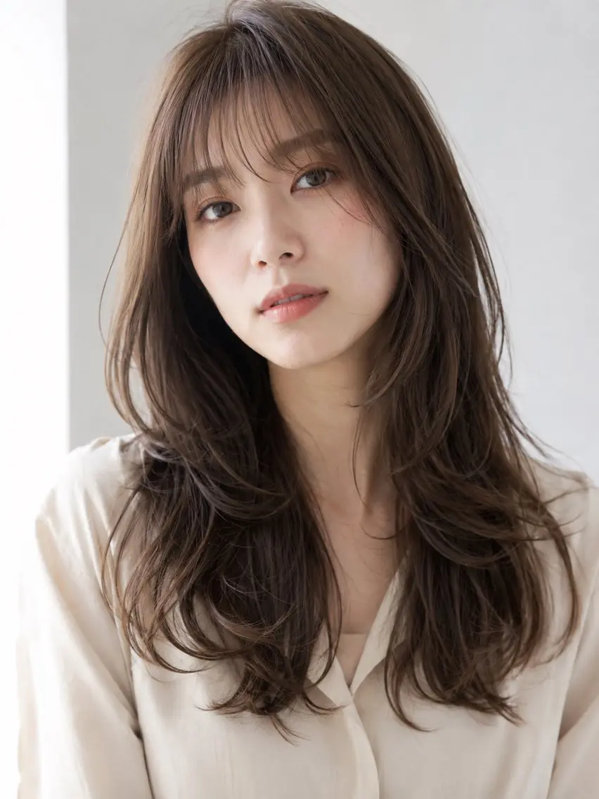 ロング ハッシュカット カット ヘアカラー トリートメント 片山 輝のヘアスタイル
