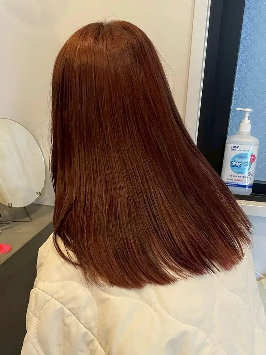 ロング オレンジブラウン ヘアカラー anri/大阪/ ボブカットのヘアスタイル