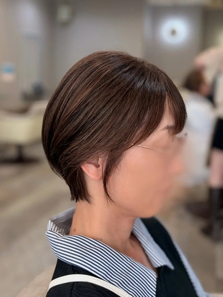 ショート ショートボブ ボブ ショートヘア カット ヘアカラー トリートメント レイヤー/透けカラー ✨KANAのヘアスタイル