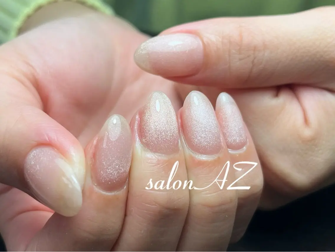 ネイル 長さ出し フットネイル フレンチネイル マグネットネイル ニュアンスネイル salon AZのネイルデザイン