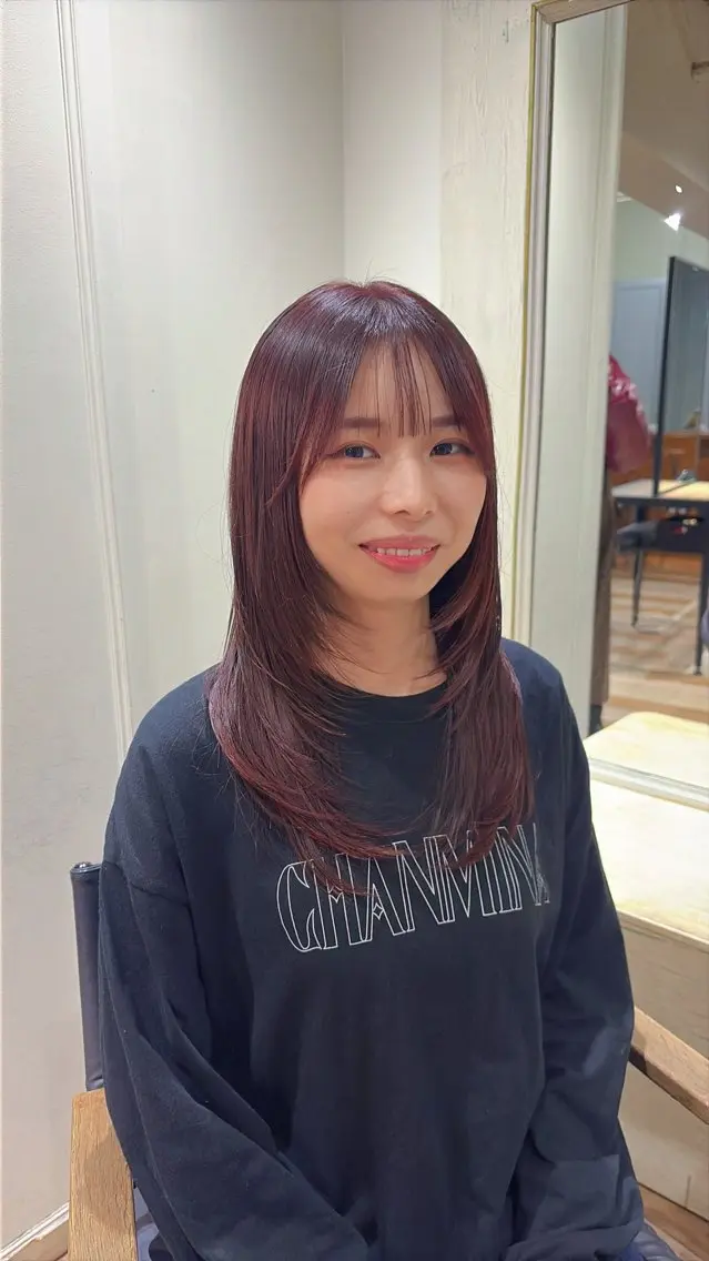 セミロング ハッシュカット レイヤーカット カット ヘアカラー トリートメント 盛れるレイヤー× ウルフMari🪽のヘアスタイル