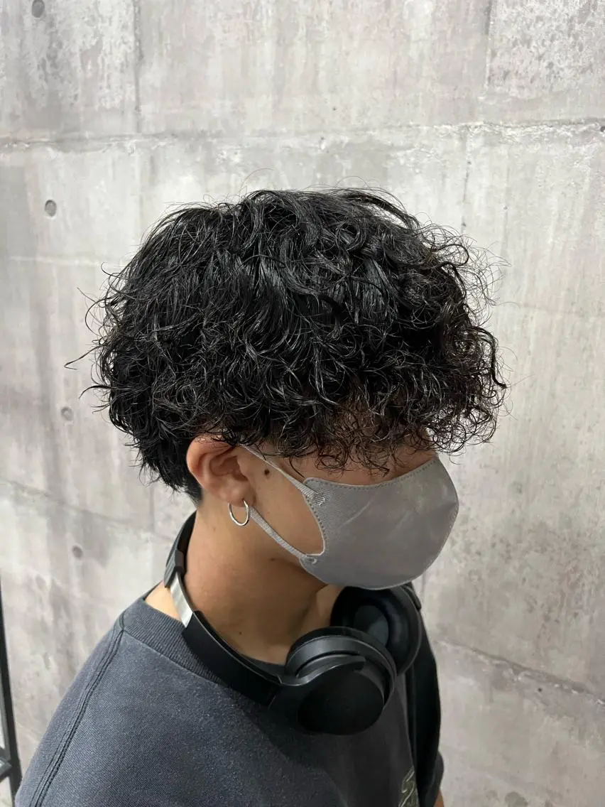 メンズパーマ+メンズカットの写真