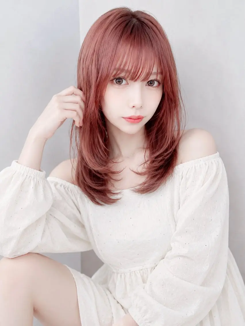 ミディアム カット ヘアカラー トリートメント 久米 春輝のヘアスタイル