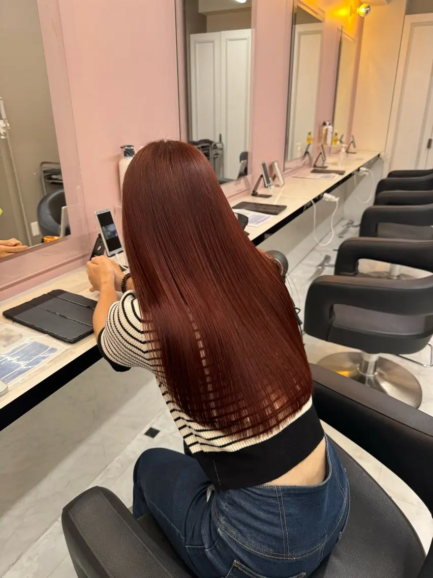 ロング ヘアカラー ♥️韓国風透明感 暖色misa♥️のヘアスタイル
