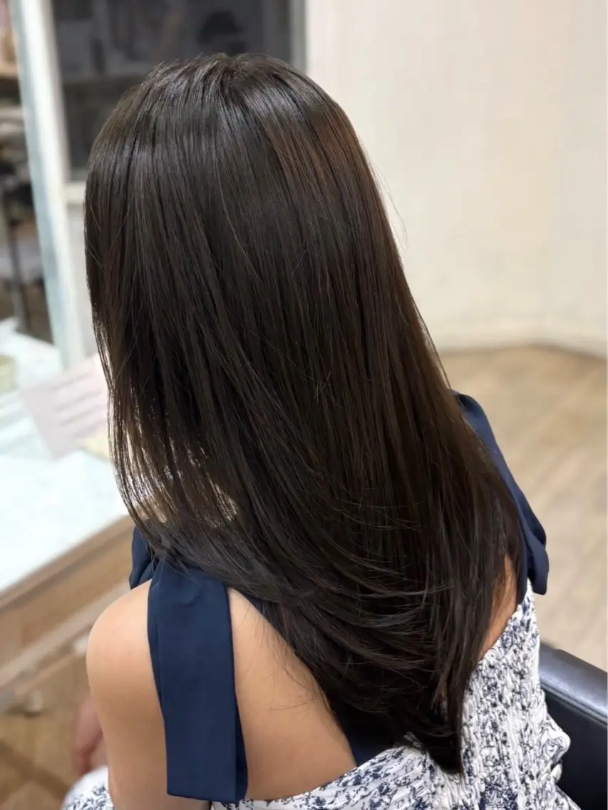 セミロング カラー ブラウンカラー ヘアカラー 竹保 凜空のヘアスタイル