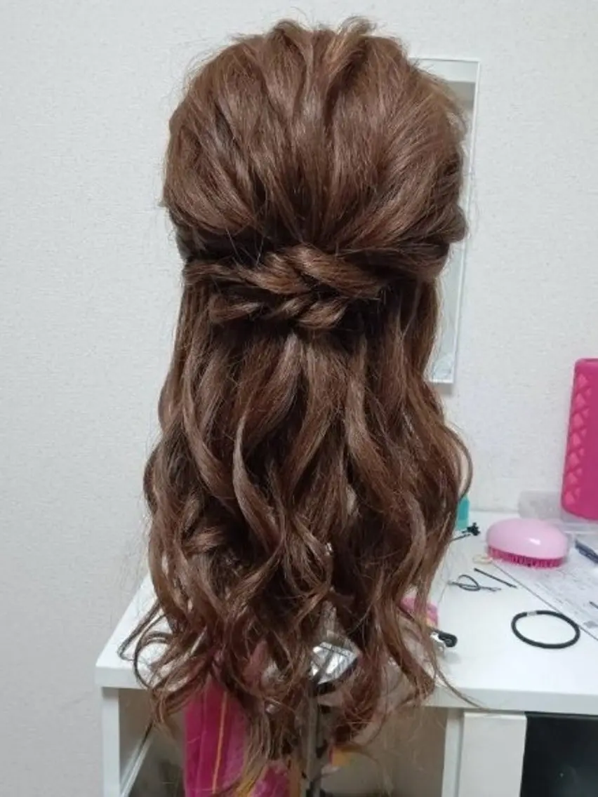 ヘアアレンジ ハーフアップ , YUMAのヘアスタイル