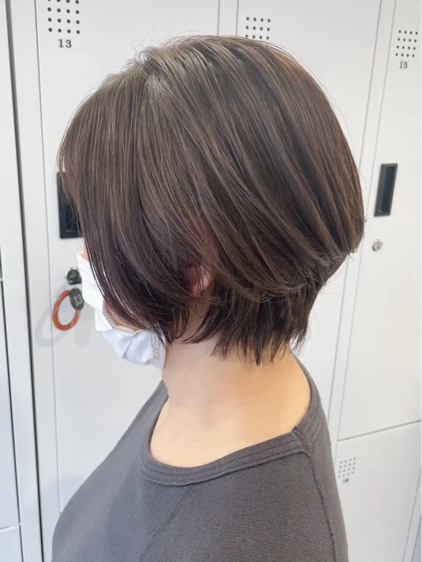 ショート カラー ショートレイヤー レイヤーカット ショートヘア カット ヘッドスパ 透明感カラー/艶感/ メンズパーマ/福島のヘアスタイル