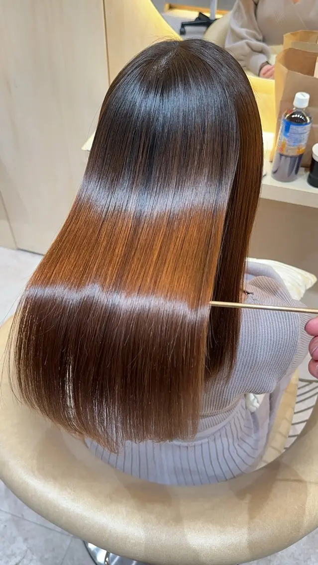 ロング カット ヘアカラー 縮毛矯正 縮毛矯正✨🫧 レイヤー川村利幸のヘアスタイル