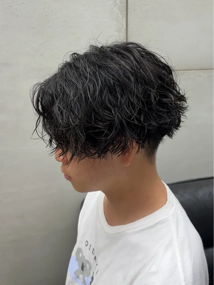 ミディアム カット パーマ メンズ特化/カット パーマ/あこのヘアスタイル
