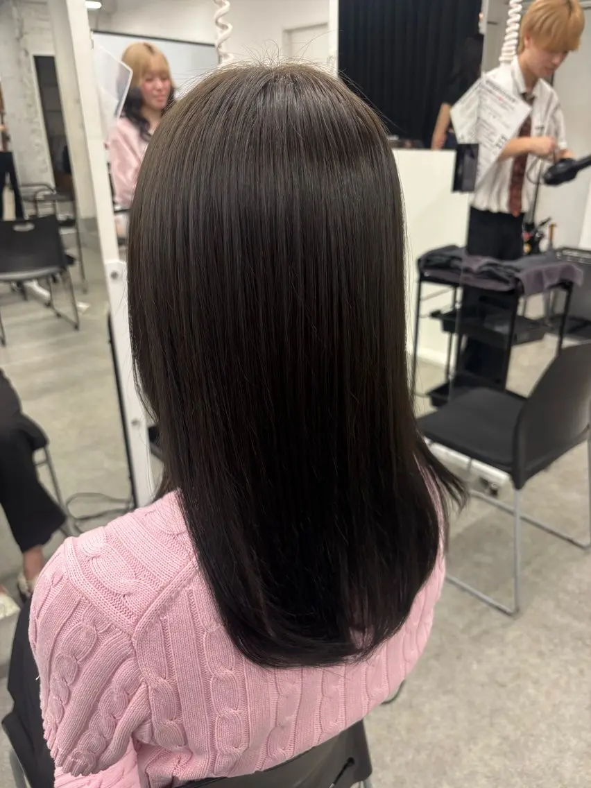 セミロング ヘアカラー トリートメント 縮毛矯正/ブリーチな しラベンダー/心優のヘアスタイル