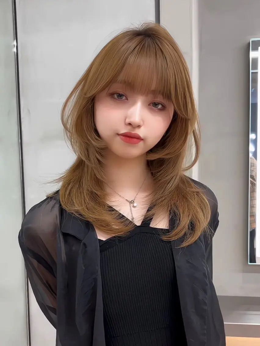 ミディアム カラー ミディアムレイヤー レイヤーカット 【博多髪質改善】 吉村　清志のヘアスタイル